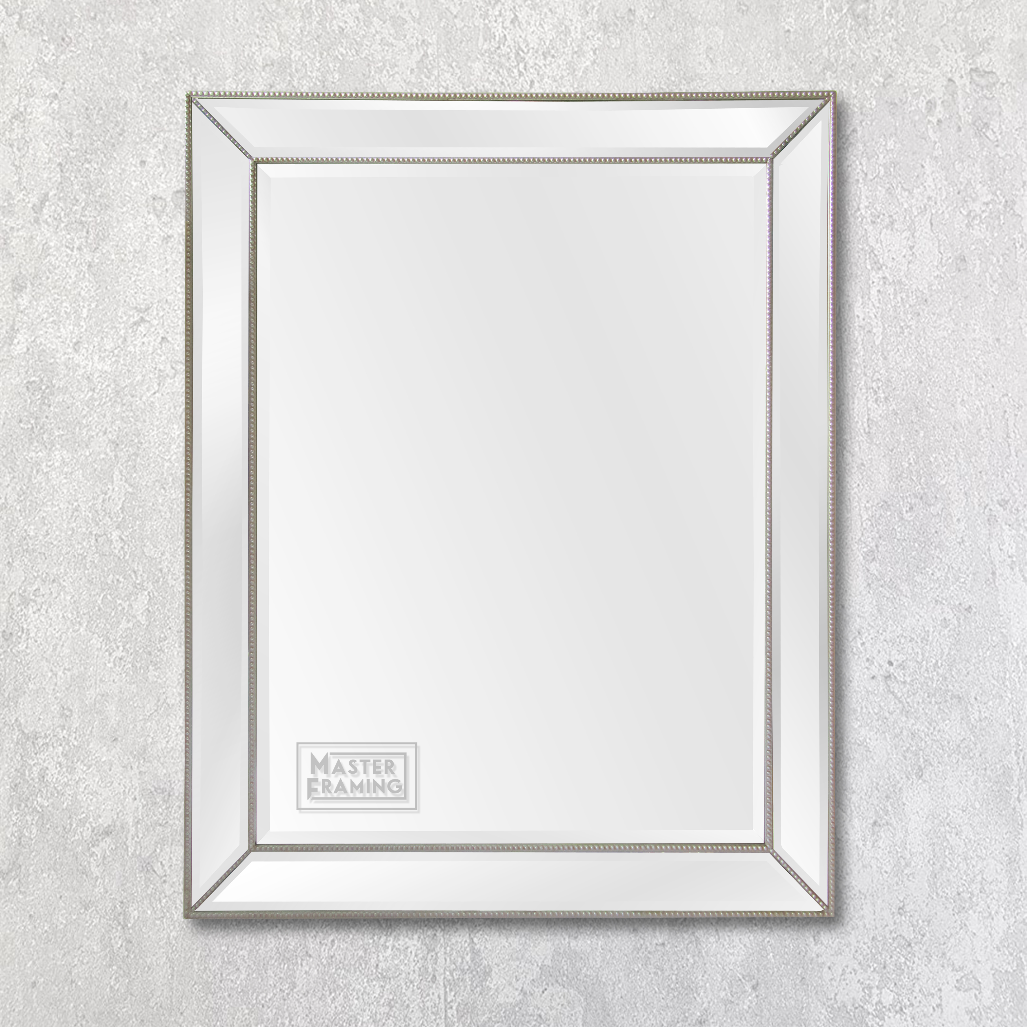 silver beaded bevelled mirror 923s